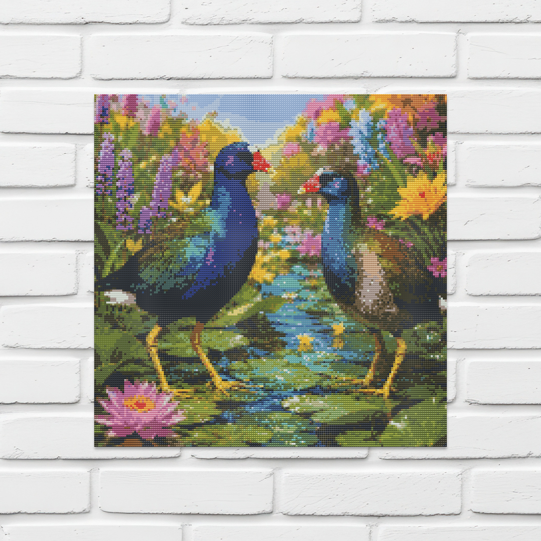 Diamond Painting Kit 20"x20" Purple Gallinule (Round Drills)
