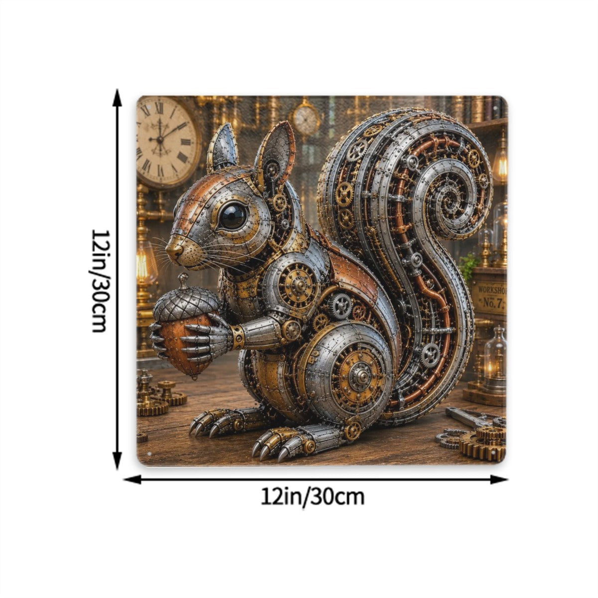 Tin Sign Metal Sign Steampunk Squirrel