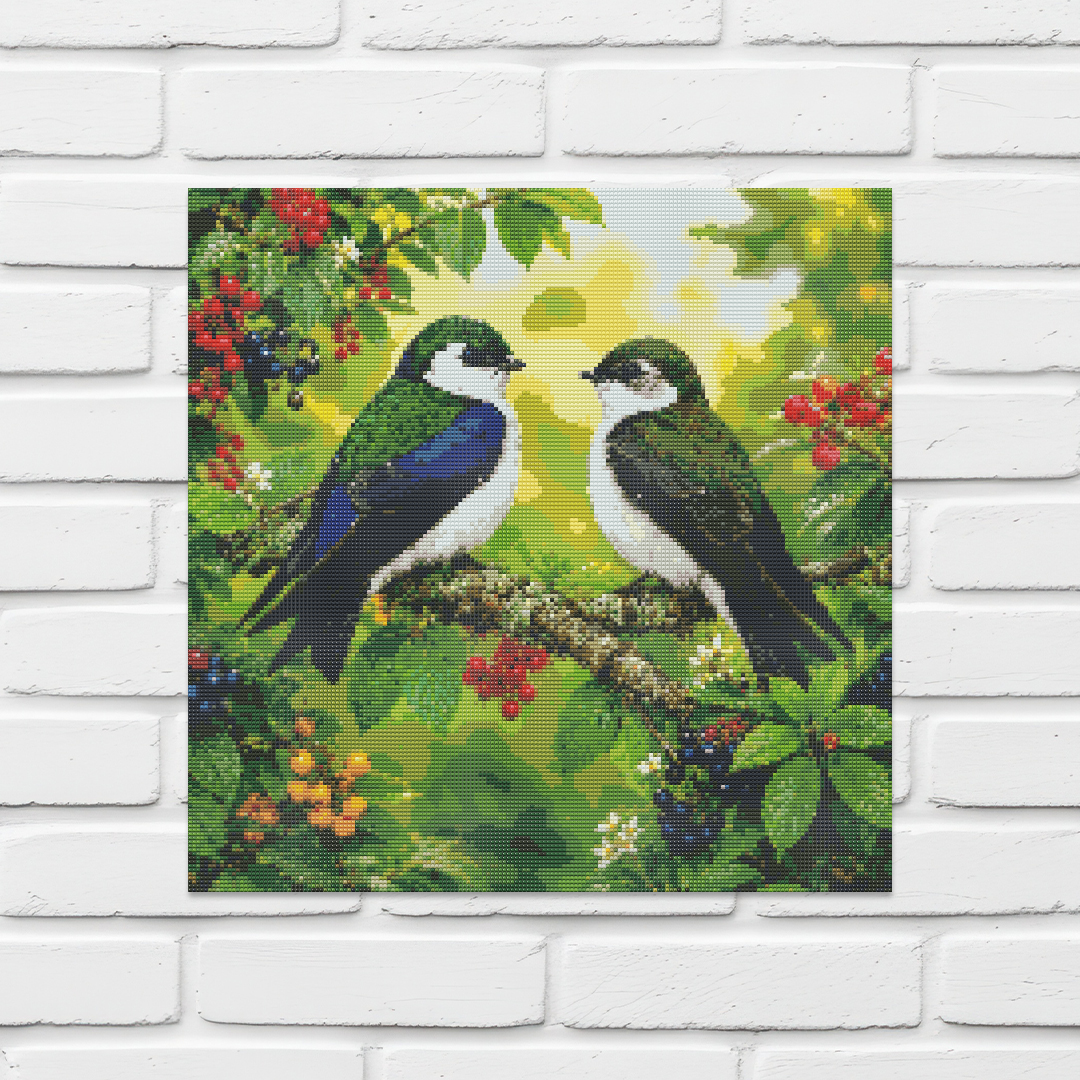 Diamond Painting Kit 20"x20" Violet Green Swallow (Round Drills)