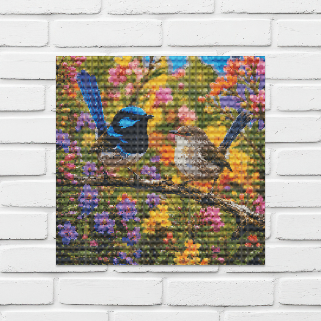 Diamond Painting Kit 20"x20" Splendid Fairywren (Round)