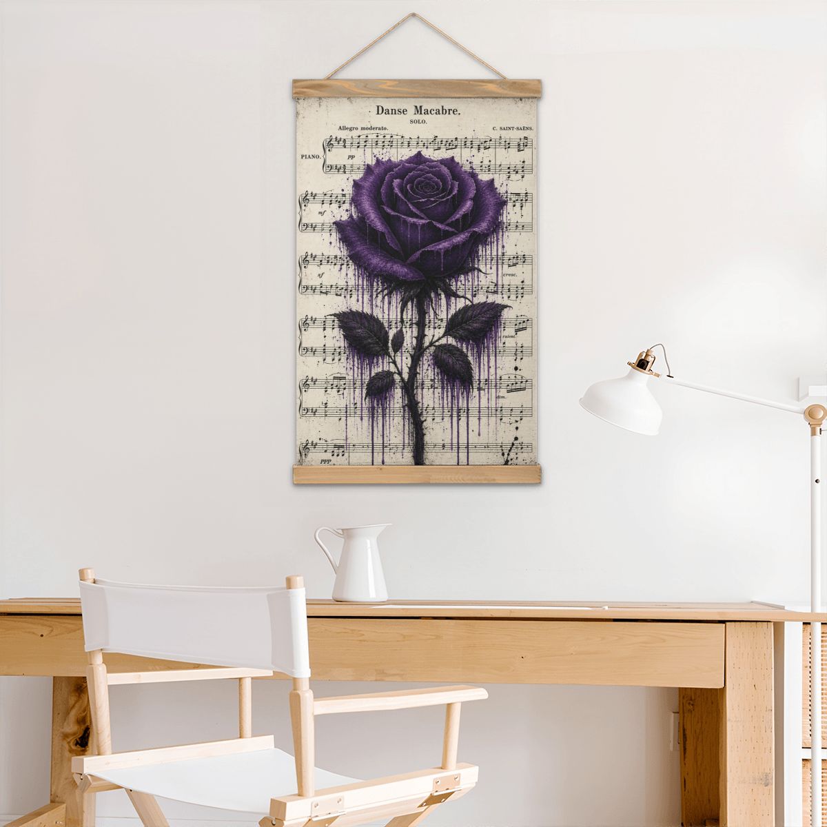 Linen Canvas Wall Art Rose Song