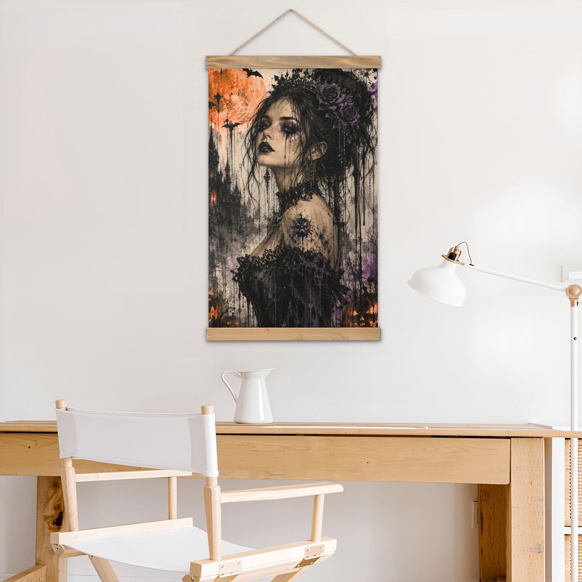 Linen Canvas Wall Art Gothic Halloween