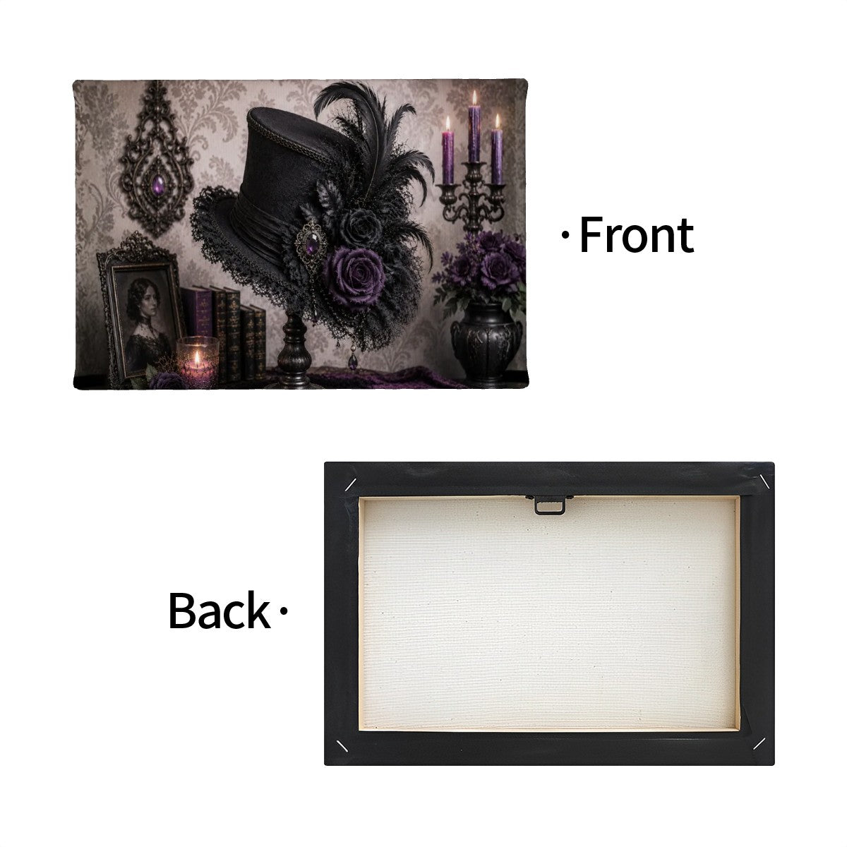 Small Canvas Prints Wall Art Decor Halloween Gothic Purple Victorian Hat