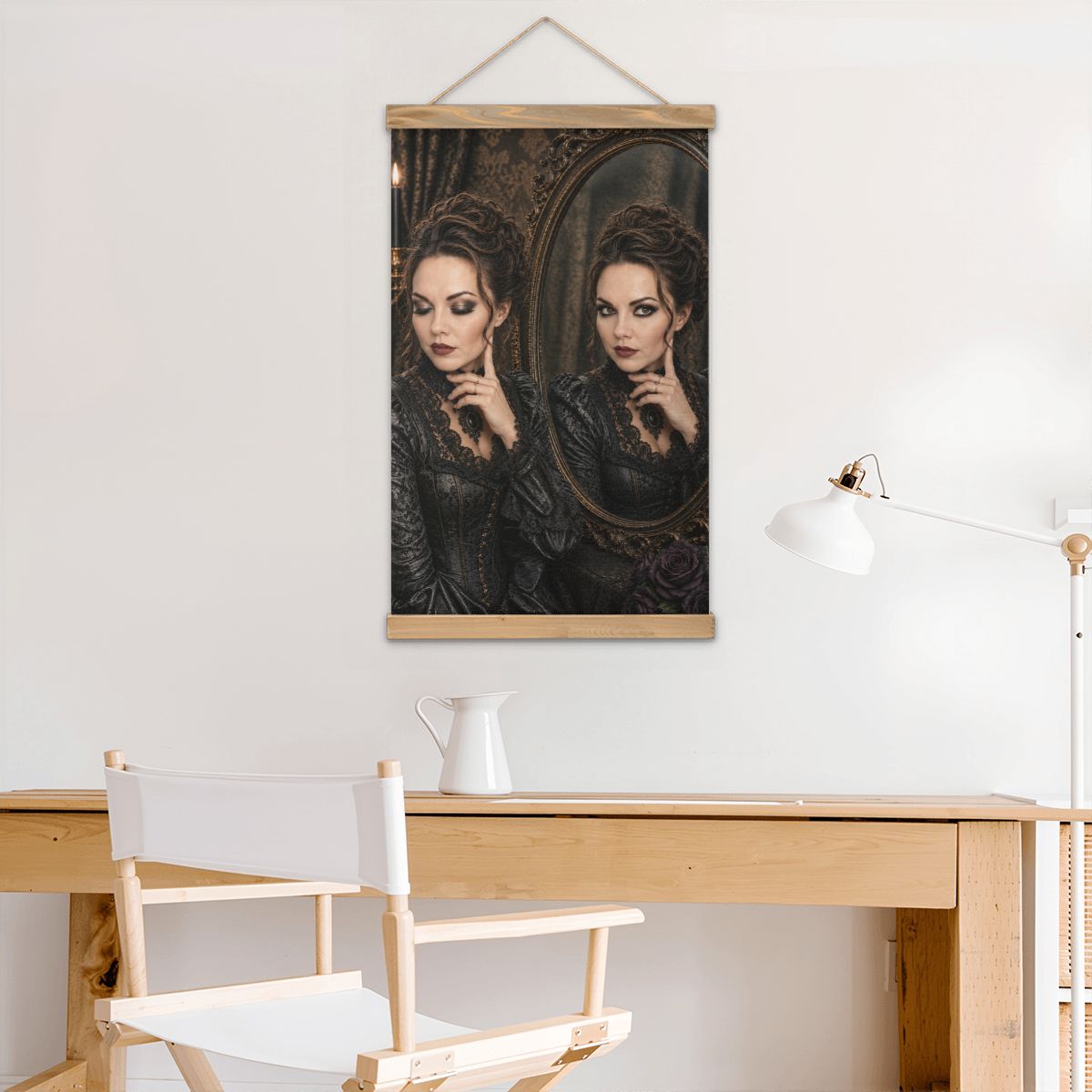 Linen Canvas Wall Art Mirror Mirror