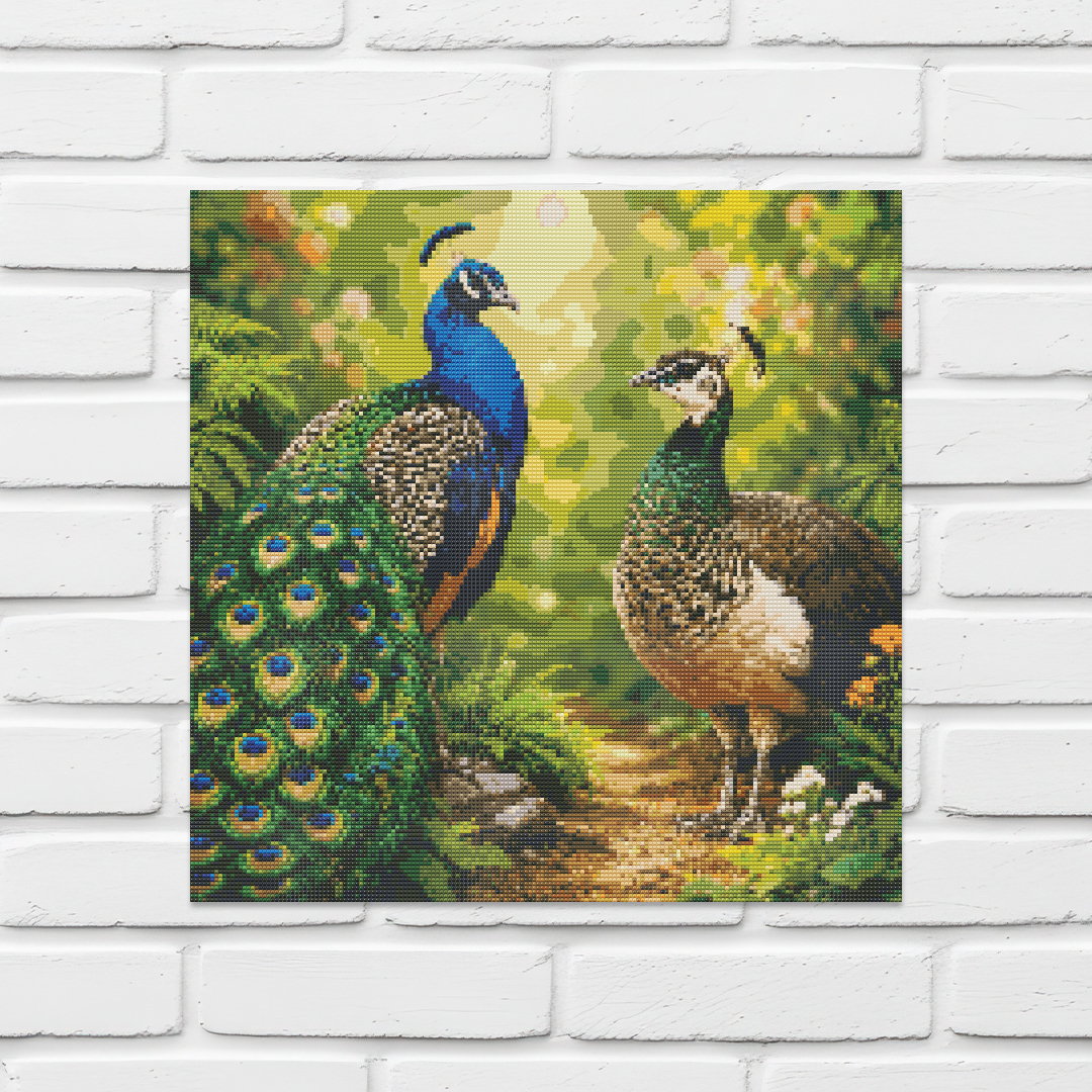 Diamond Painting Kit 20"x20" Indian Peafowl (Round Drills)