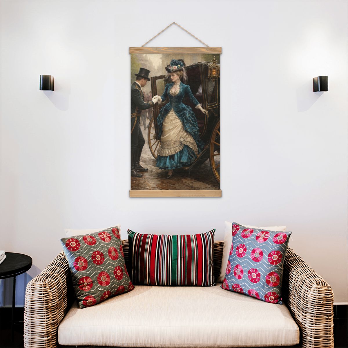 Linen Canvas Wall Art Victorian Carriage Ride