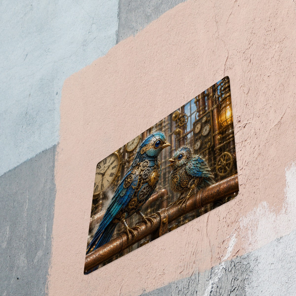 Tin Sign Metal Sign Decor Steampunk Bluebirds