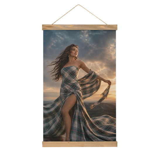 Linen Canvas Wall Art Clan Bruce Dress in the Wind