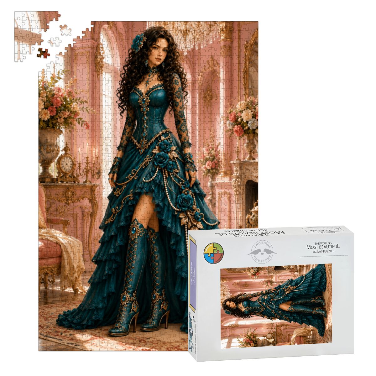 Wooden Jigsaw Puzzles 1000 pcs Steampunk Victorian Woman Teal