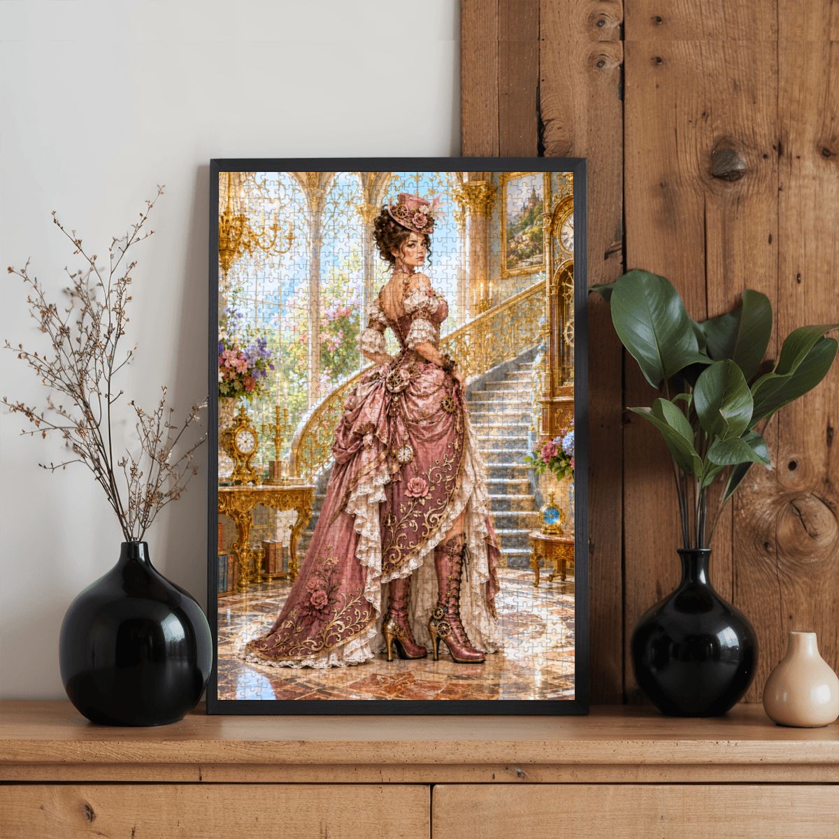 Wooden Jigsaw Puzzles 1000 pcs Steampunk Victorian Woman Light Pink