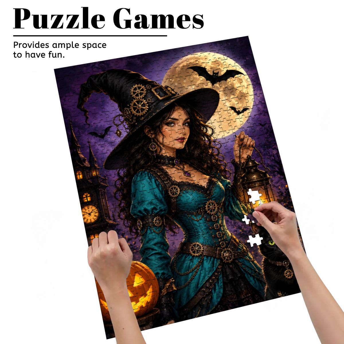 Wooden Jigsaw Puzzles 500 pcs Halloween Witch