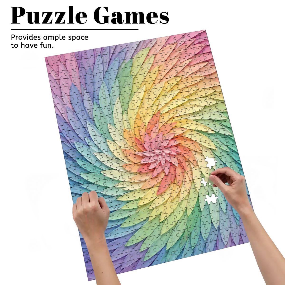 Wooden Jigsaw Puzzles 500 pcs Rainbow Spiral