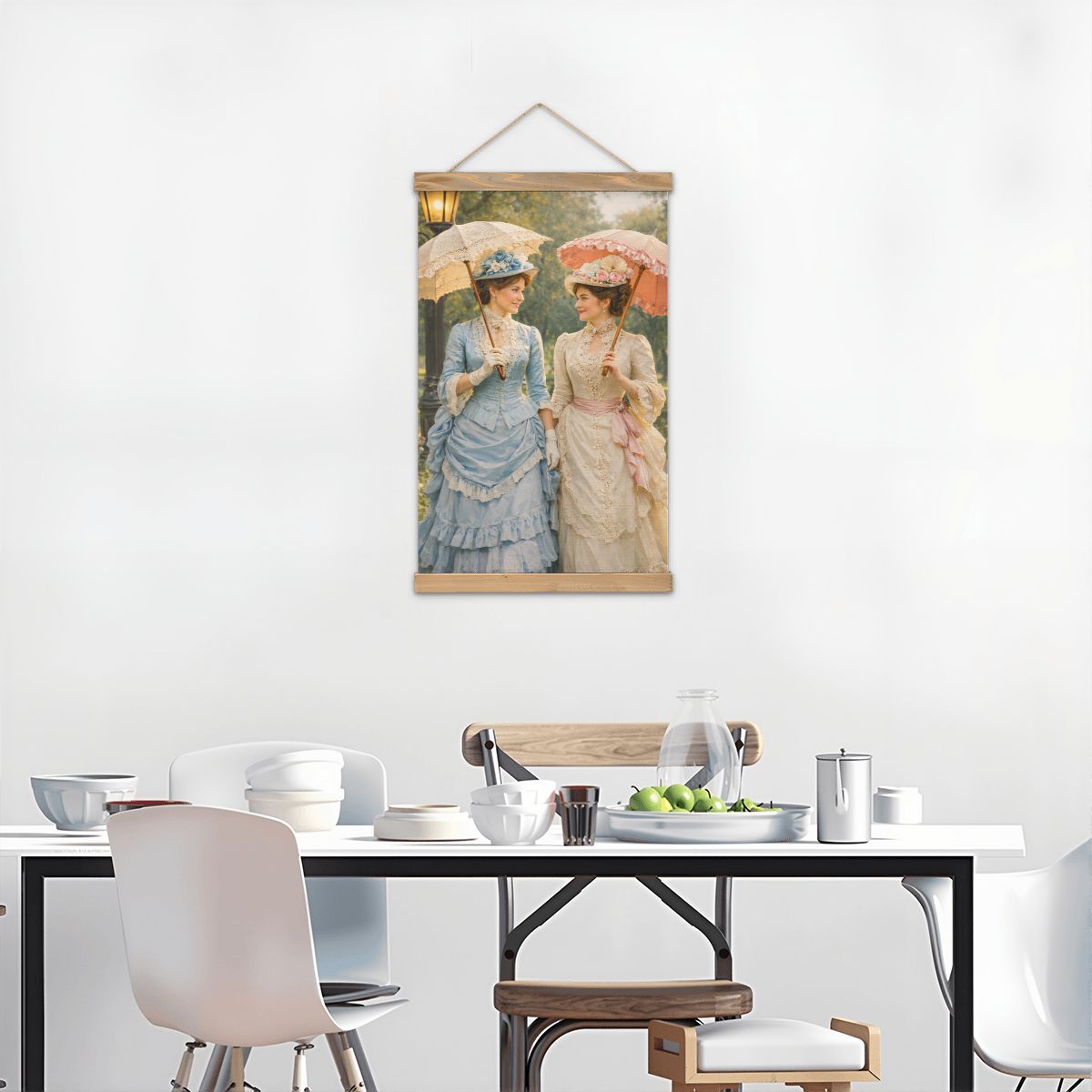 Linen Canvas Wall Art Victorian Friends