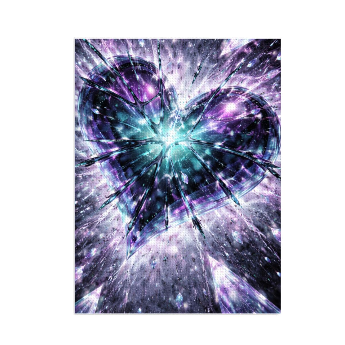 Diamond Art Painting 12x16 Broken heart Blue Purple