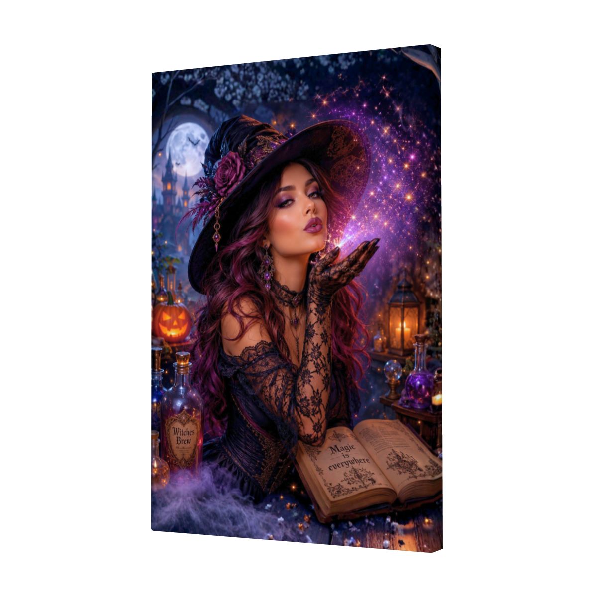 Framed Canvas Painting Witch's Spell (Made in USA)
