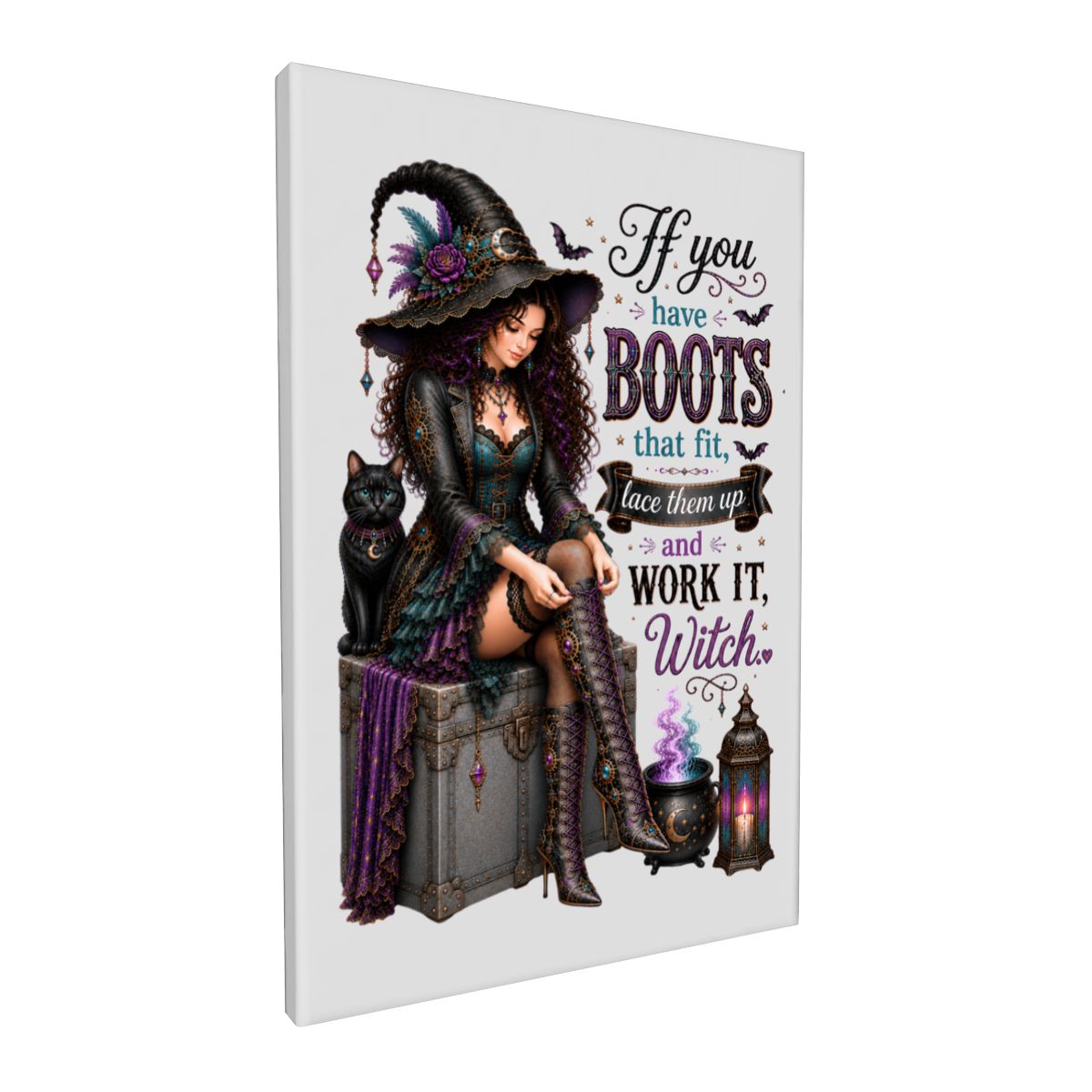 Framed Canvas Painting Work it Witch (Made in USA)