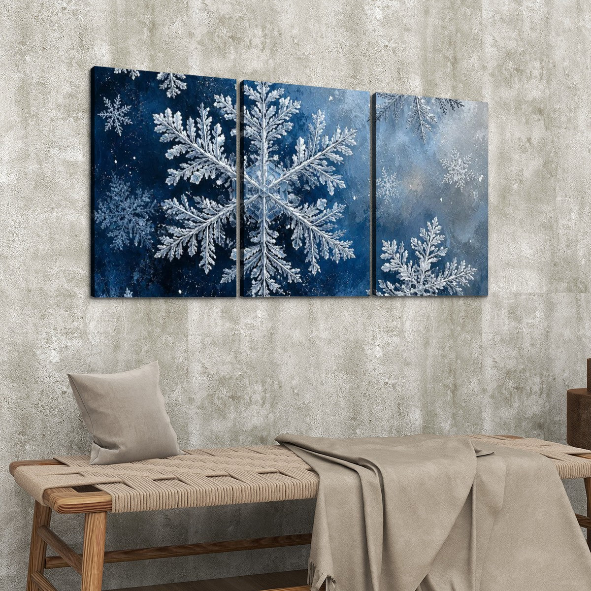 3 Panels Canvas Prints Wall Art Snowflake