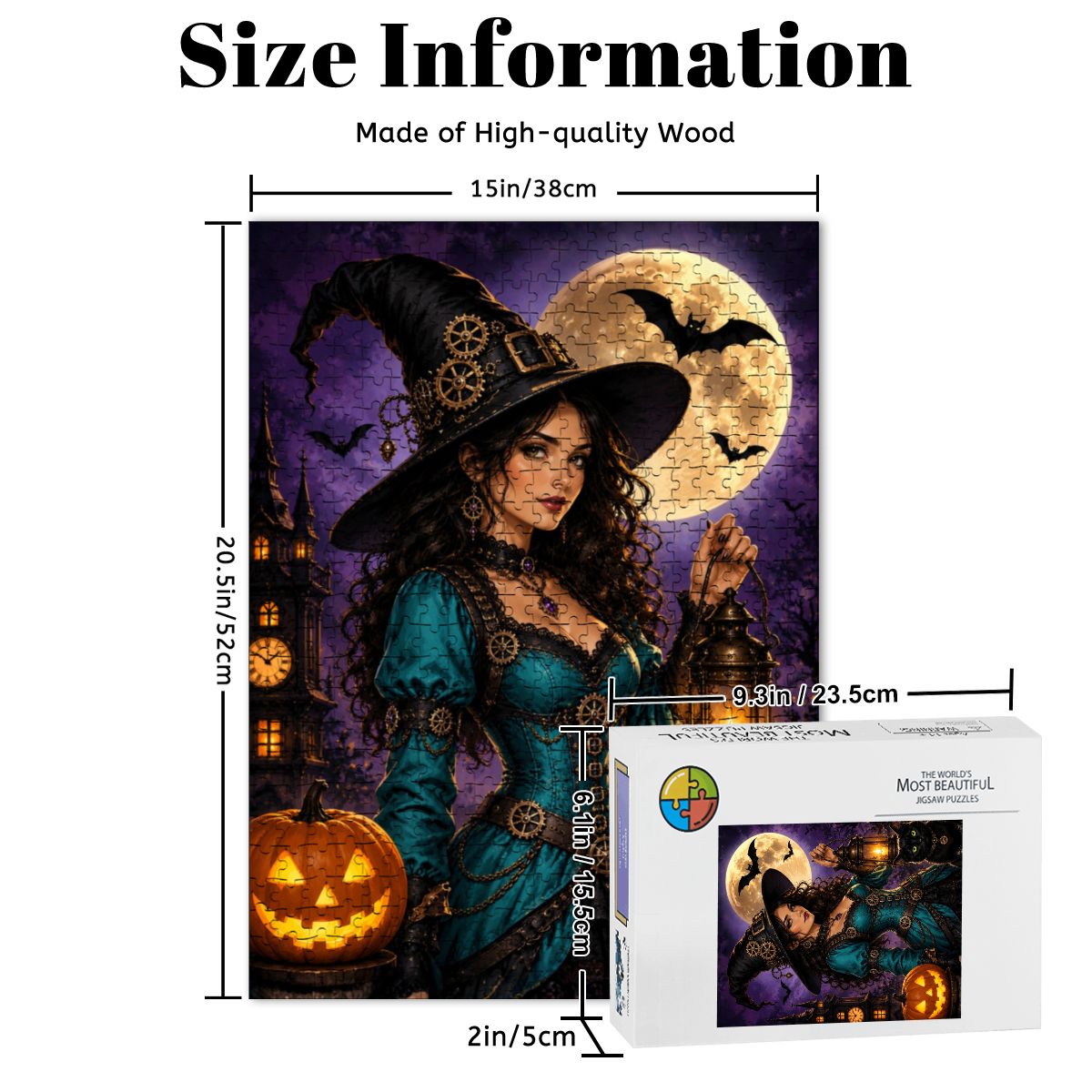 Wooden Jigsaw Puzzles 500 pcs Halloween Witch