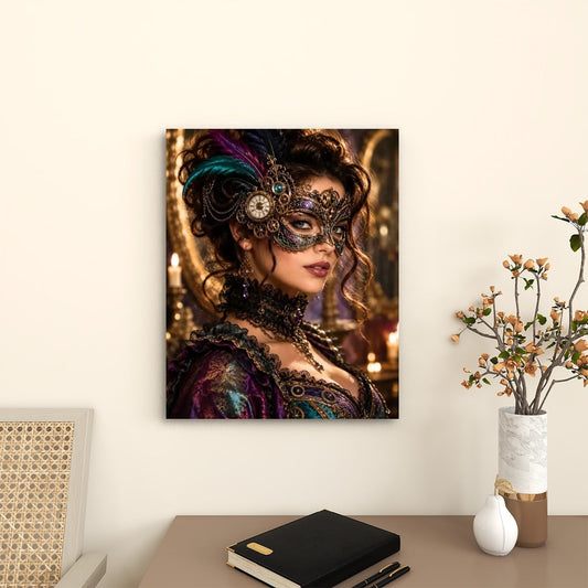 Canvas Prints Wall Art Steampunk Piano Mask Violet