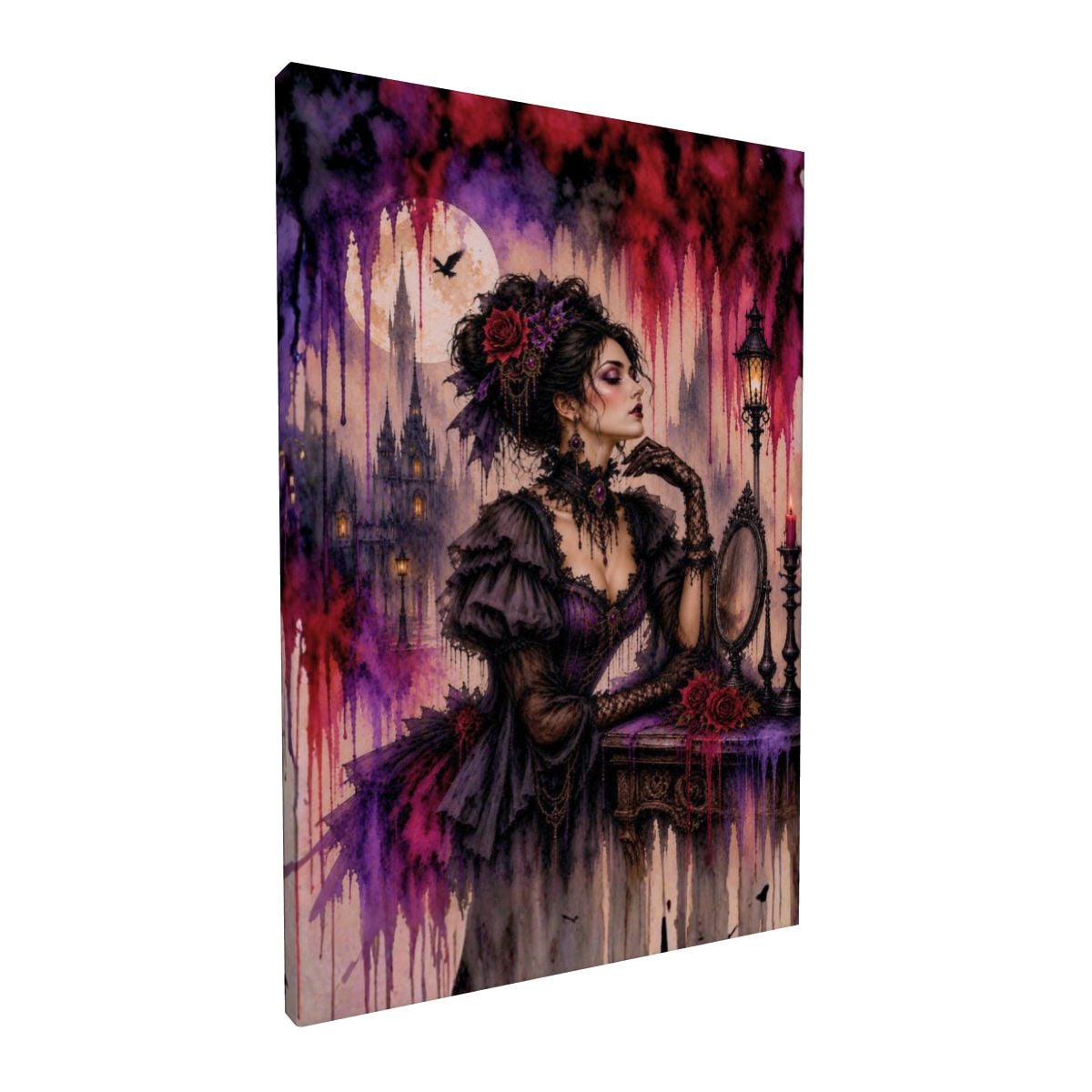 Framed Canvas Painting Gothic Victorian Woman (Made in USA)