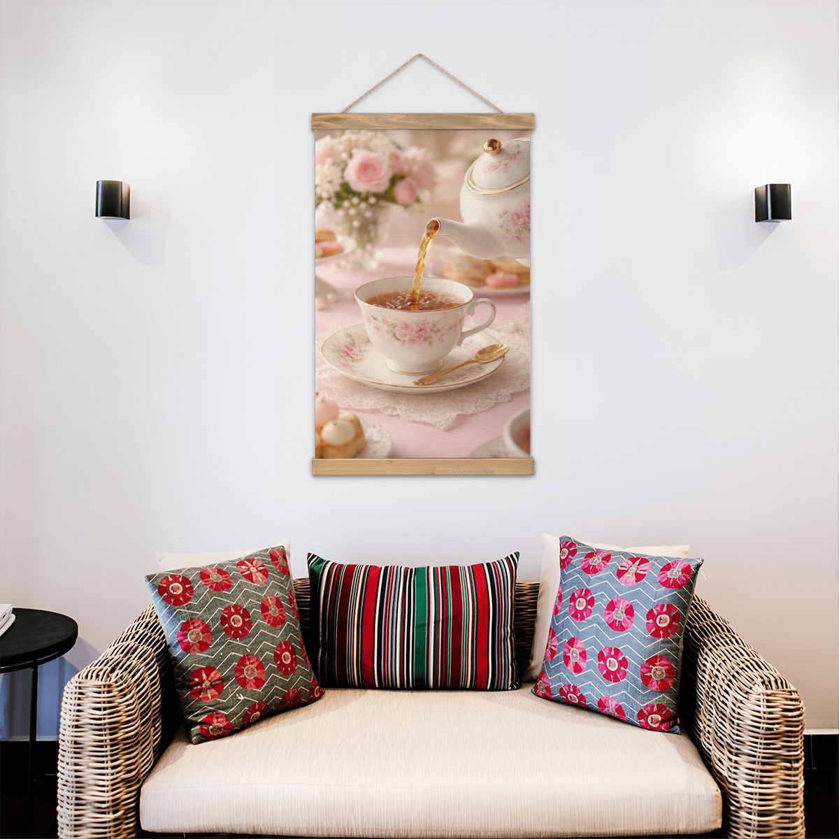 Linen Canvas Wall Tea Party