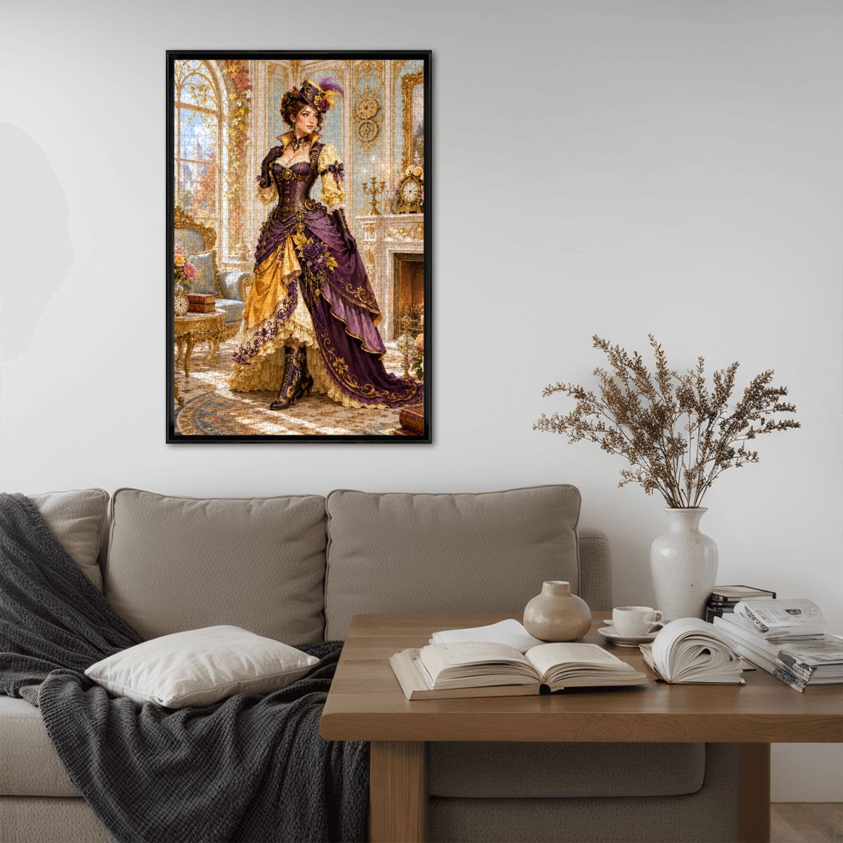 Wooden Jigsaw Puzzles 1000 pcs Steampunk Victorian Woman Purple and Yellow