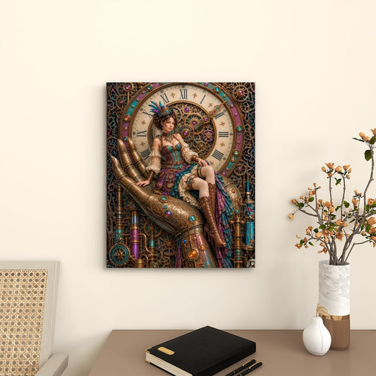 Canvas Prints Wall Art Steampunk Woman in Hand