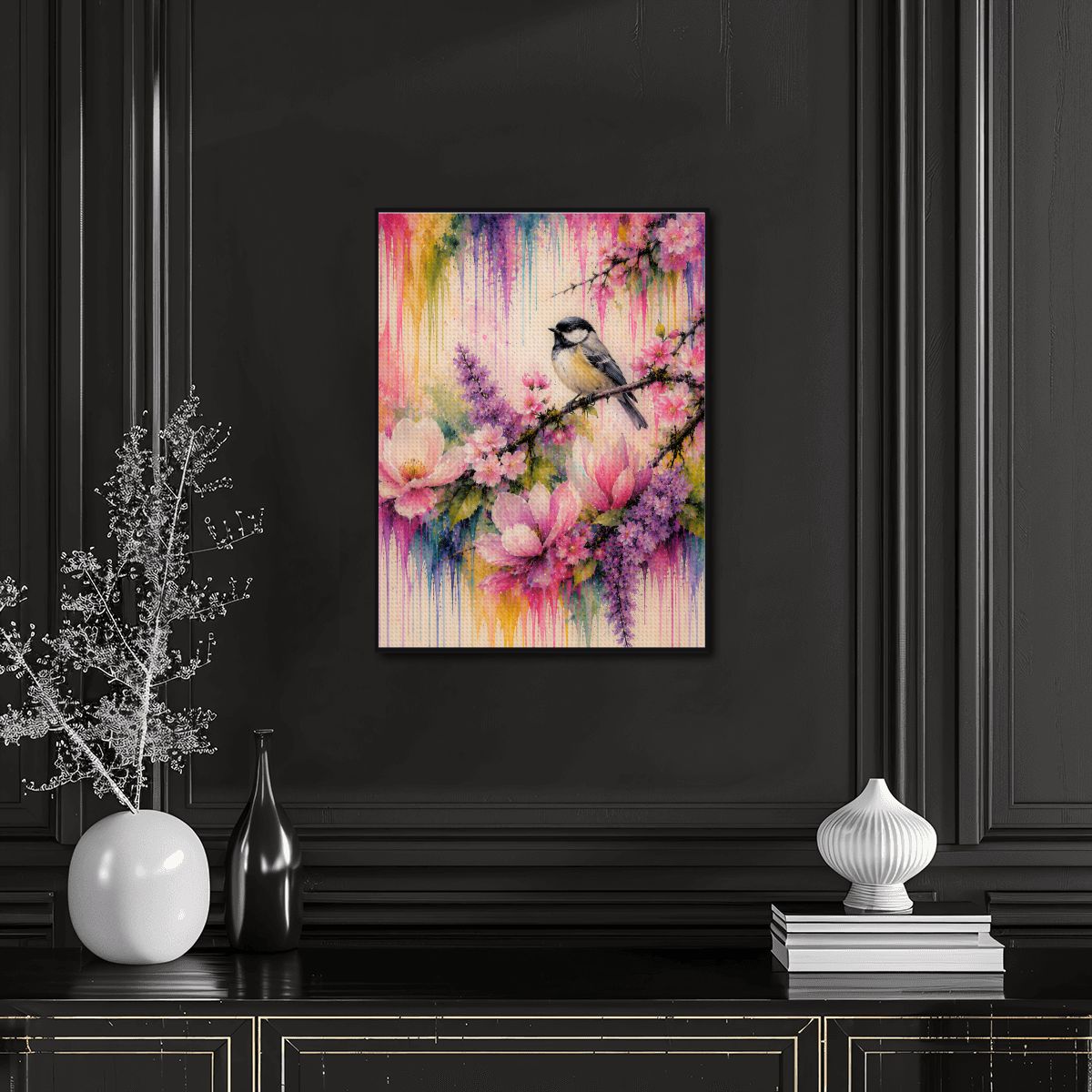 Diamond Art Painting 12x16 Bird Floral Branch
