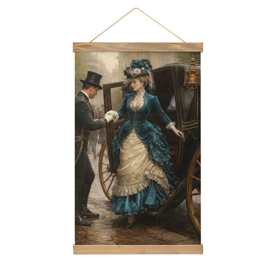 Linen Canvas Wall Art Victorian Carriage Ride