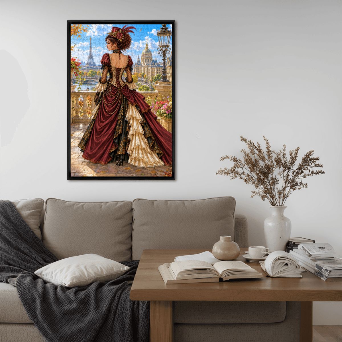 Wooden Jigsaw Puzzles 1000 pcs Steampunk Victorian Woman Maroon and Brown