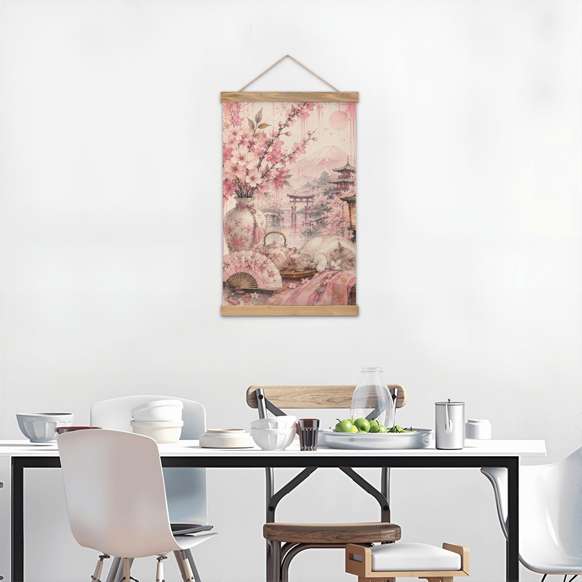 Linen Canvas Wall Art Japanese Scene 2