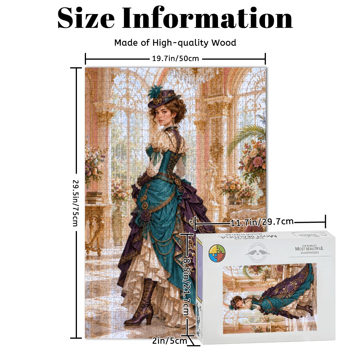 Wooden Jigsaw Puzzles 1000 pcs Steampunk Victorian Woman Teal and Purple
