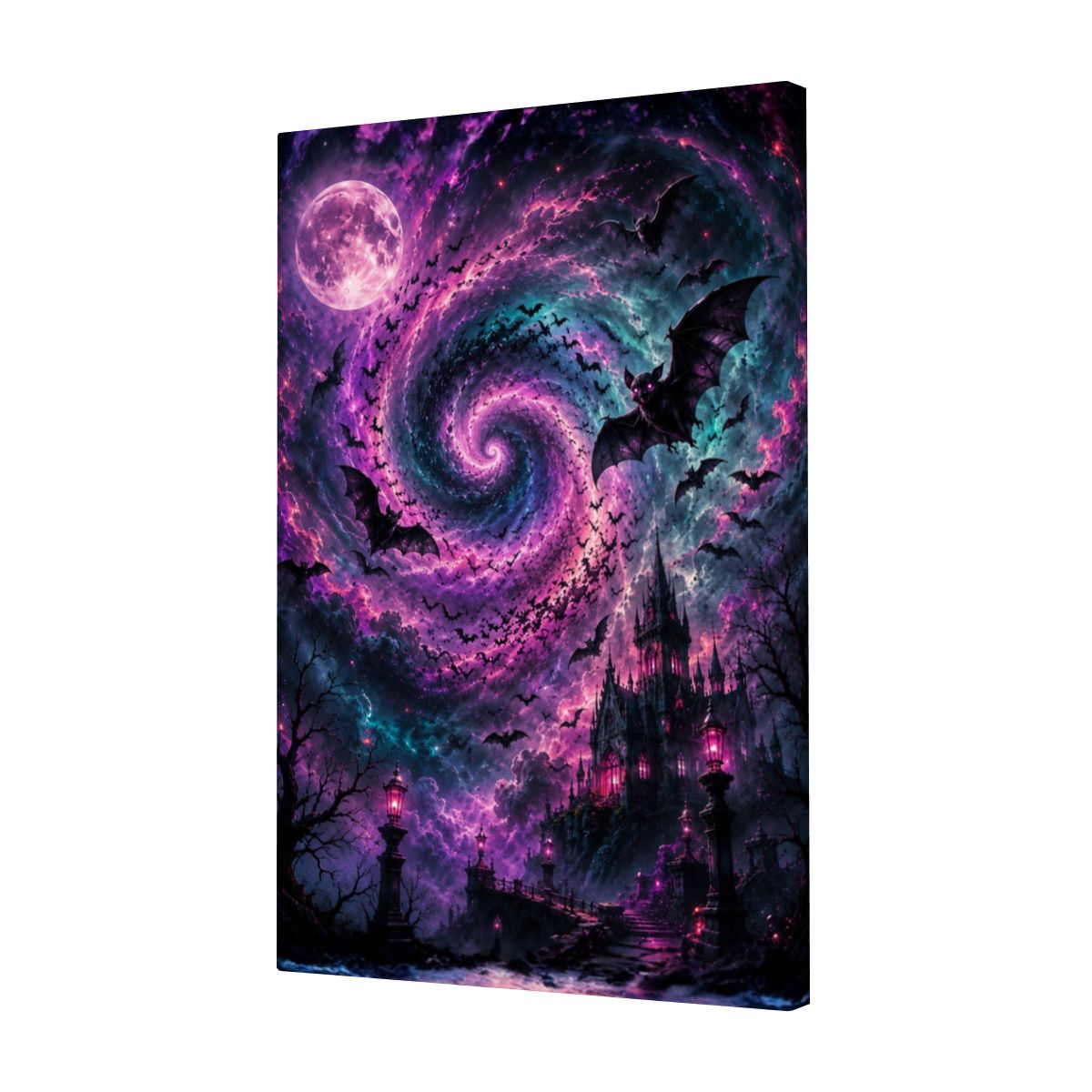 Framed Canvas Painting Halloween Night (Made in USA)