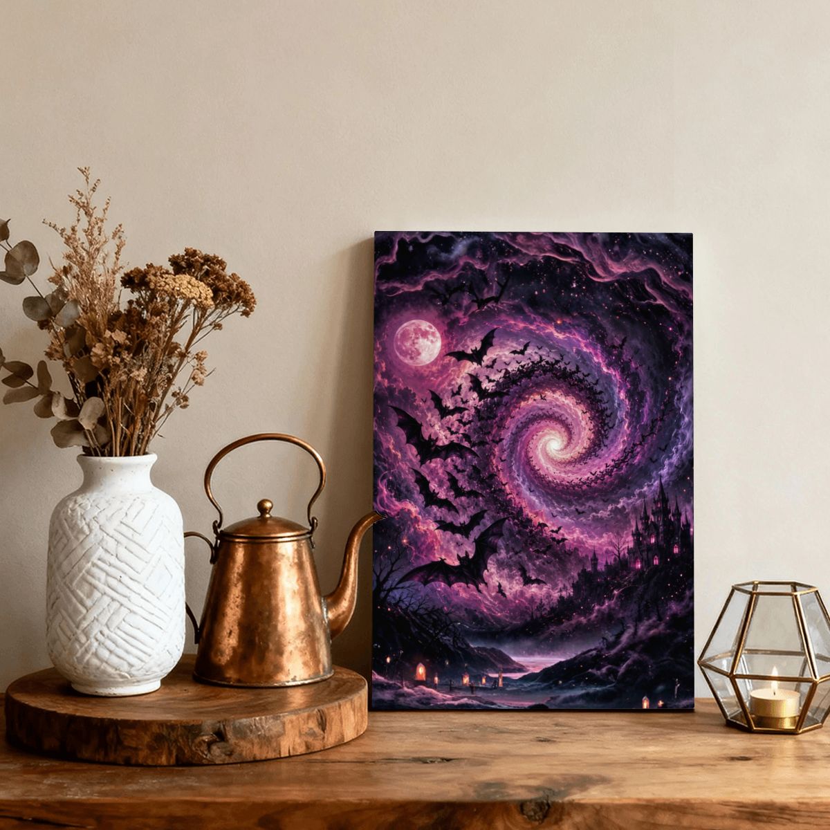 Framed Canvas Painting Halloween Sky (Made in USA)