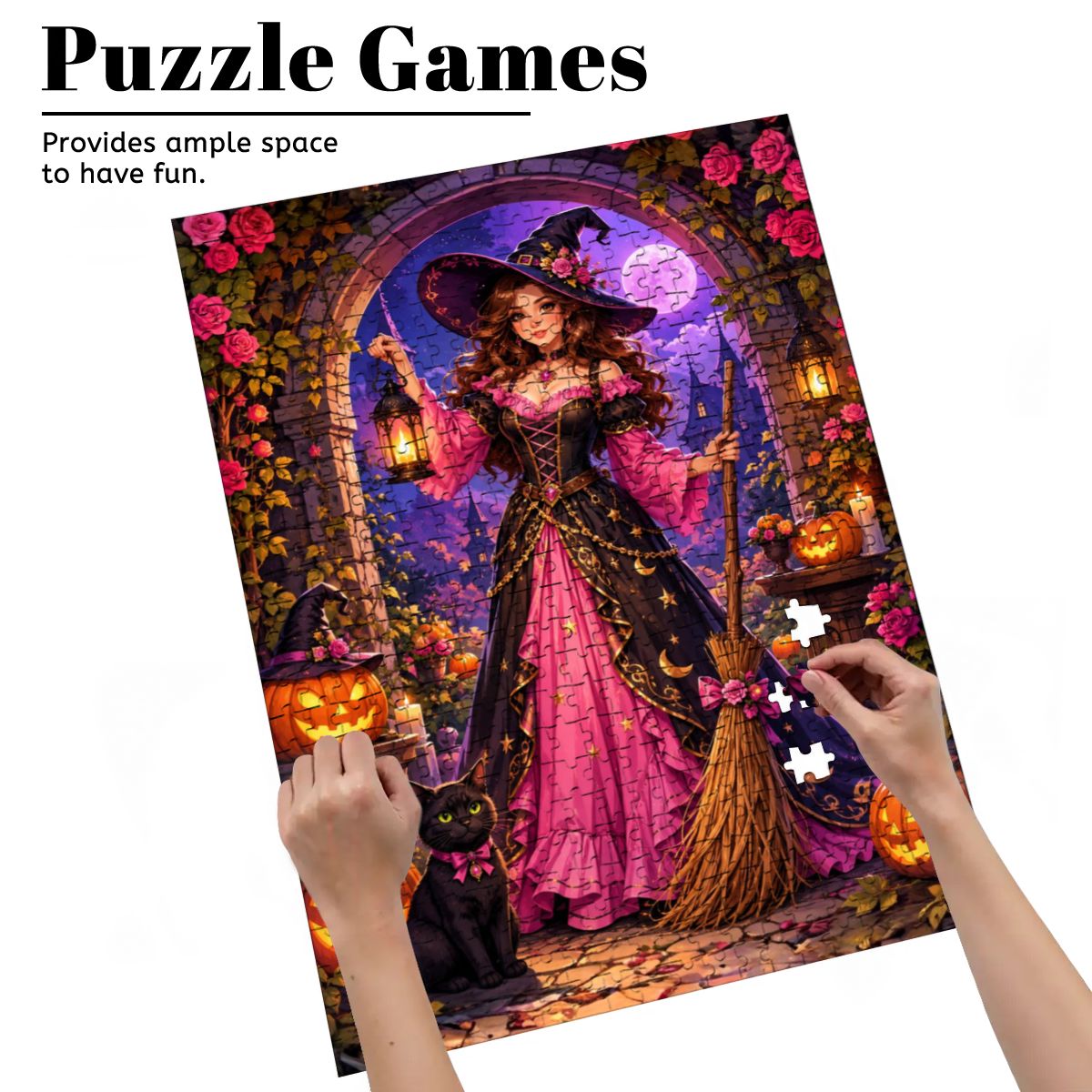 Wooden Jigsaw Puzzles 500 pcs Halloween Witch