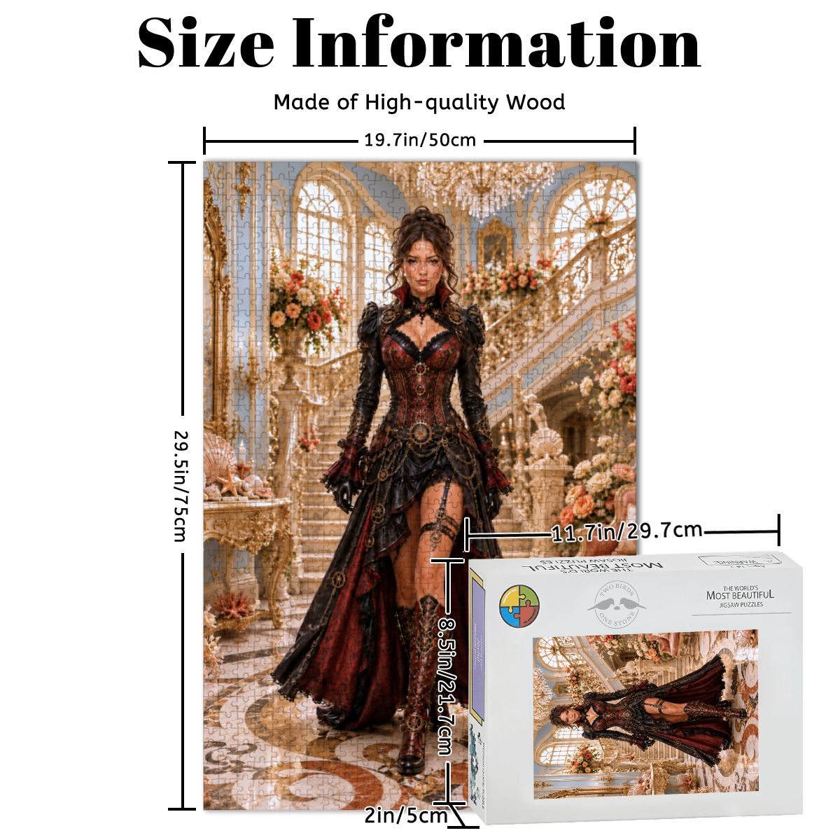 Wooden Jigsaw Puzzles 1000 pcs Steampunk Victorian Woman Dark Red