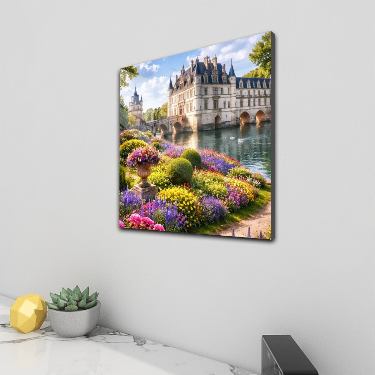 Square Acrylic Wall Art Prints with Hook  Château de Chenonceau France