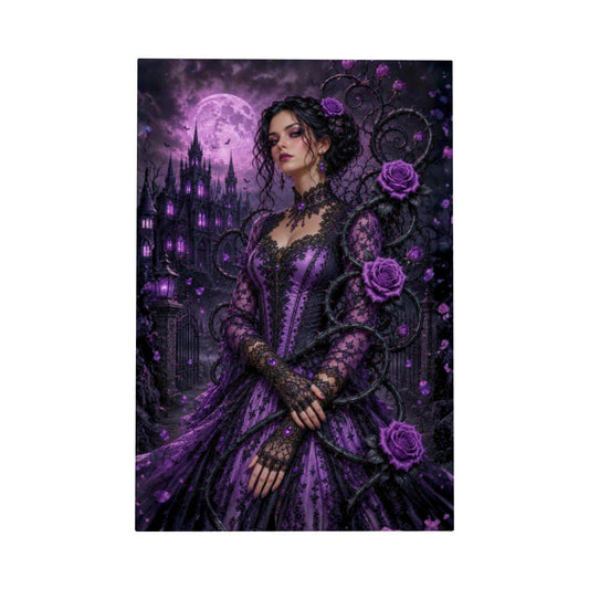 Framed Canvas Painting Gothic Purple Roses (Made in USA)