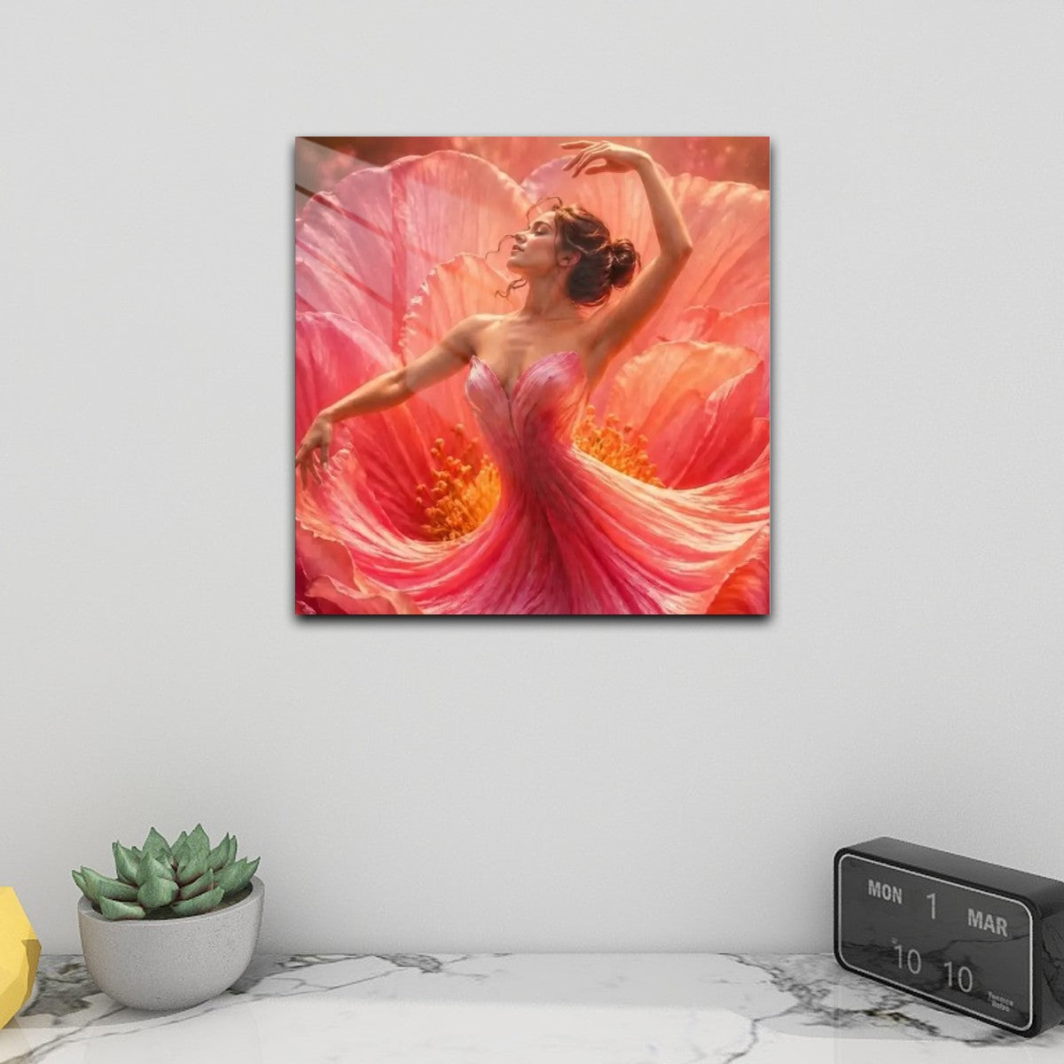 Square Acrylic Wall Art Prints with Hook Flower of Life