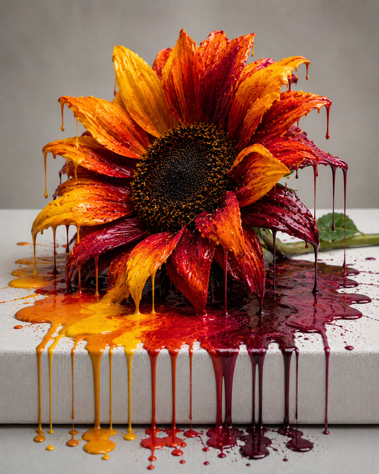 Diamond Art 16x20 Orange Drip Art Sunflower
