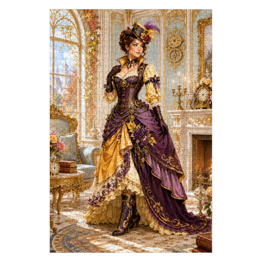Wooden Jigsaw Puzzles 1000 pcs Steampunk Victorian Woman Purple and Yellow