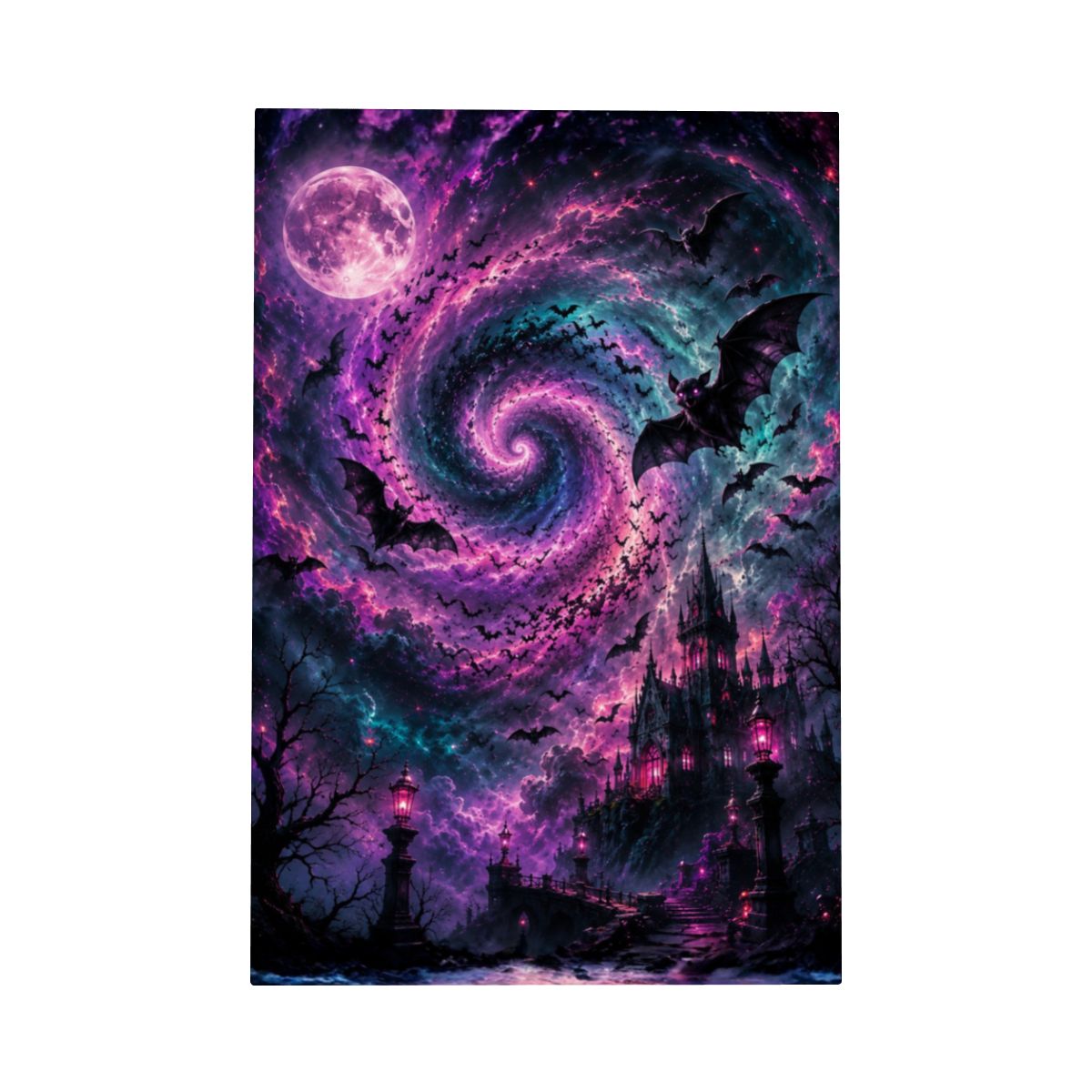 Framed Canvas Painting Halloween Night (Made in USA)