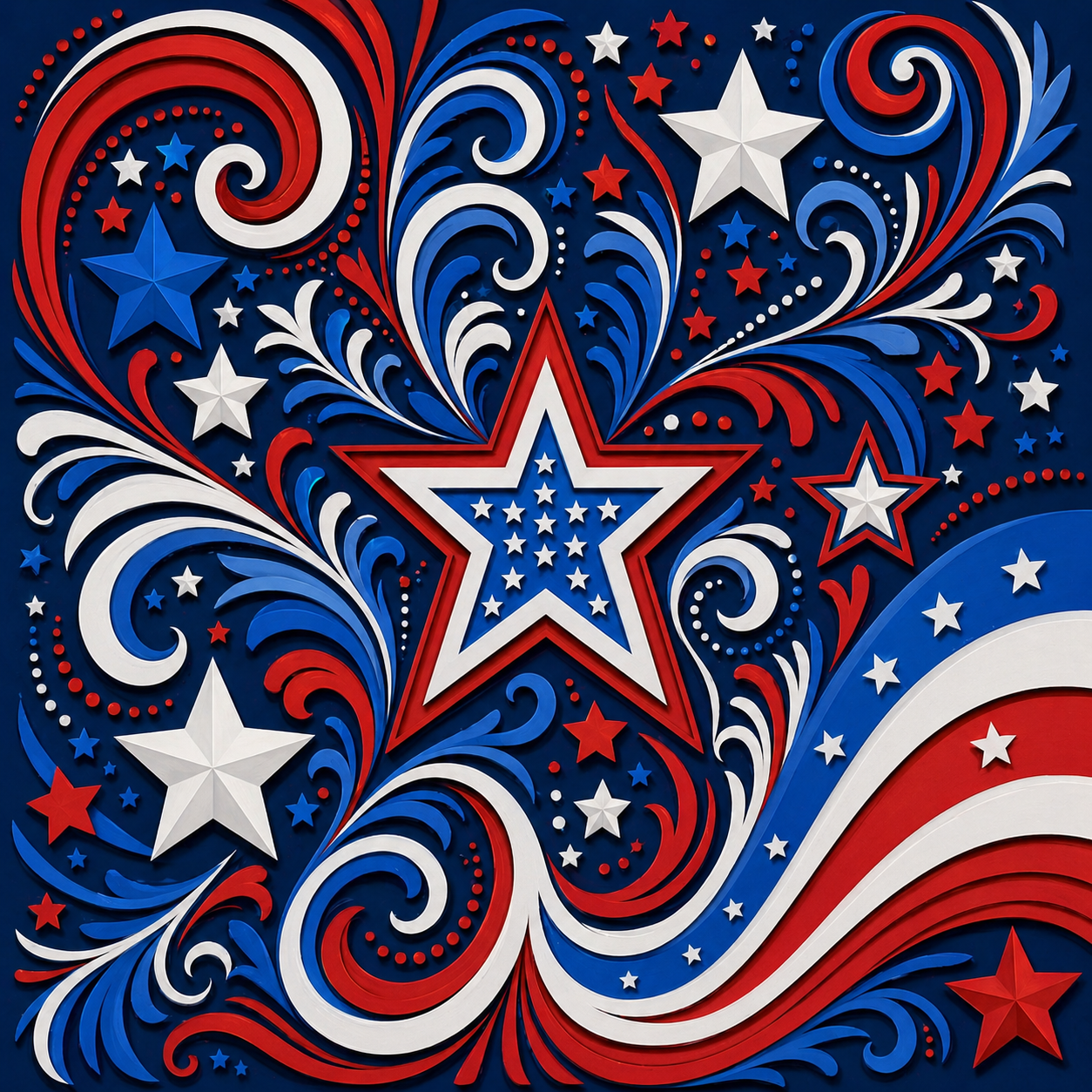 Diamond Art Kit 16"x16" 4th of July (Round Drills)