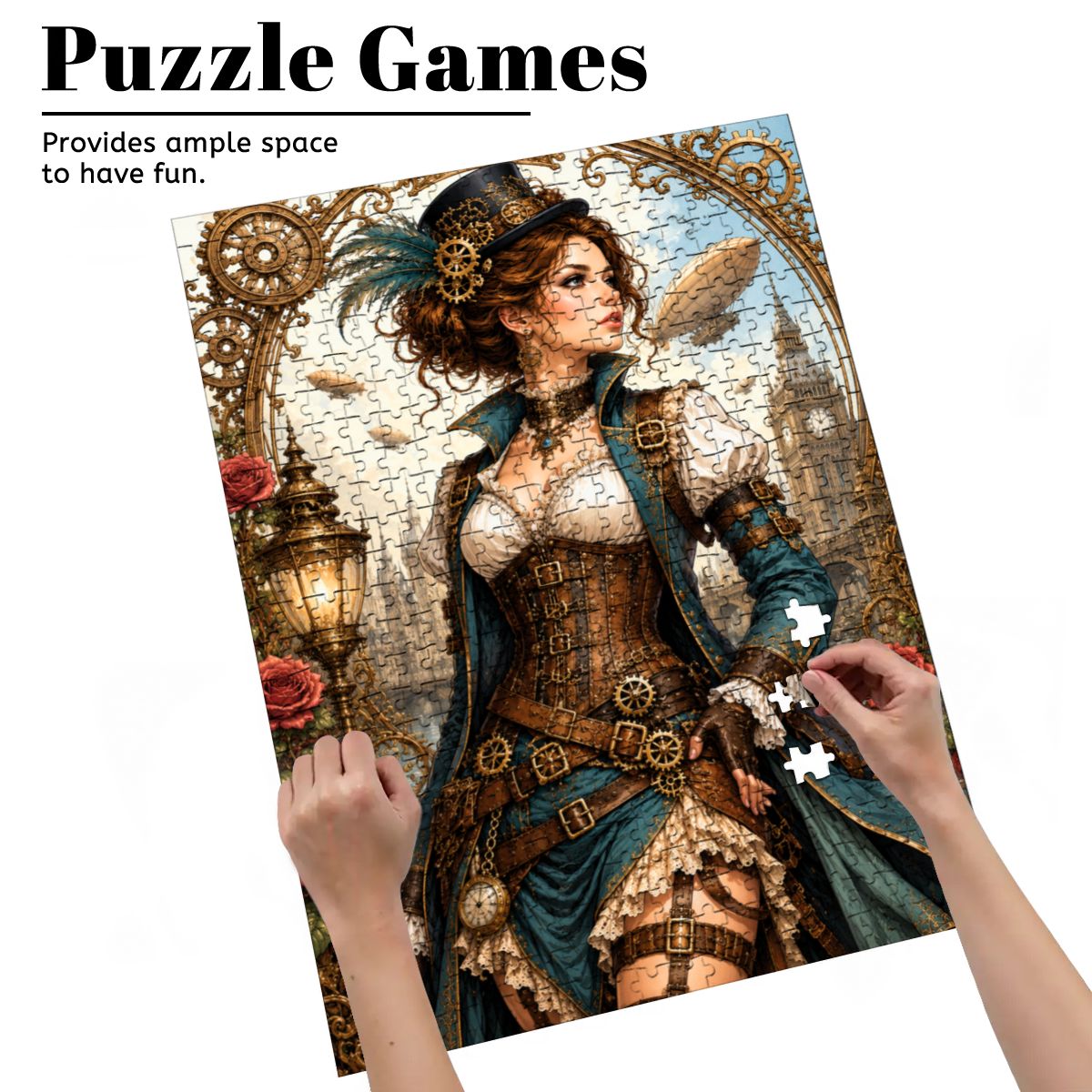 Wooden Jigsaw Puzzles 500 pcs Steampunk Woman