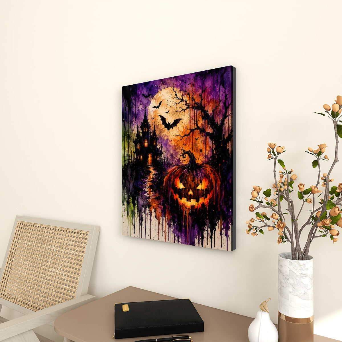 Canvas Prints Wall Art Halloween Drip Art