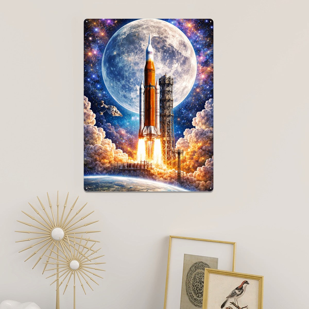 Tin Sign Metal Sign Decor Artemis Launch 2026