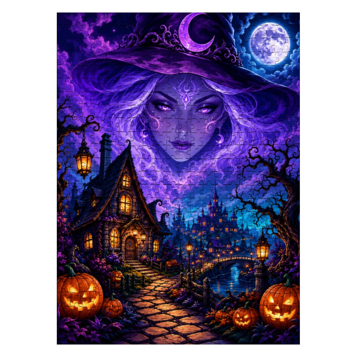 Wooden Jigsaw Puzzles 500 pcs Halloween Witch Night