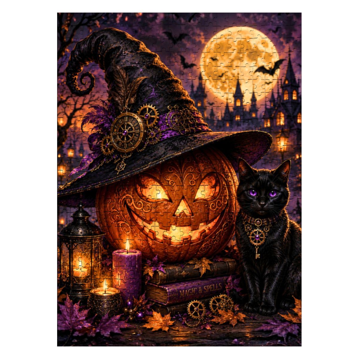 Wooden Jigsaw Puzzles 500 pcs Halloween Pumpkin