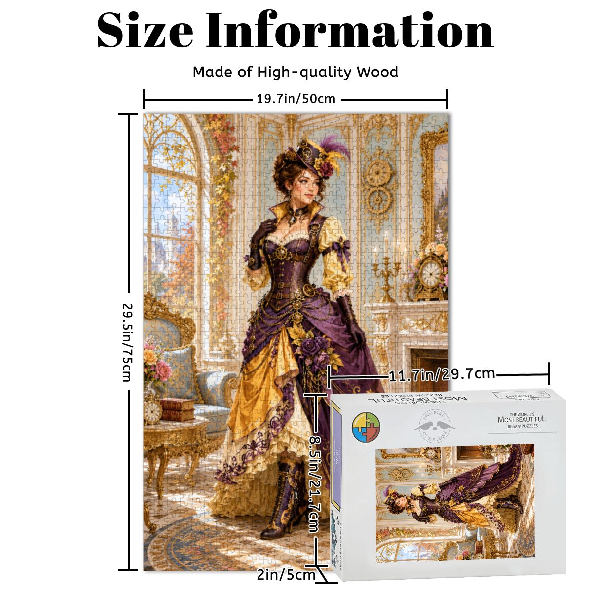 Wooden Jigsaw Puzzles 1000 pcs Steampunk Victorian Woman Purple and Yellow