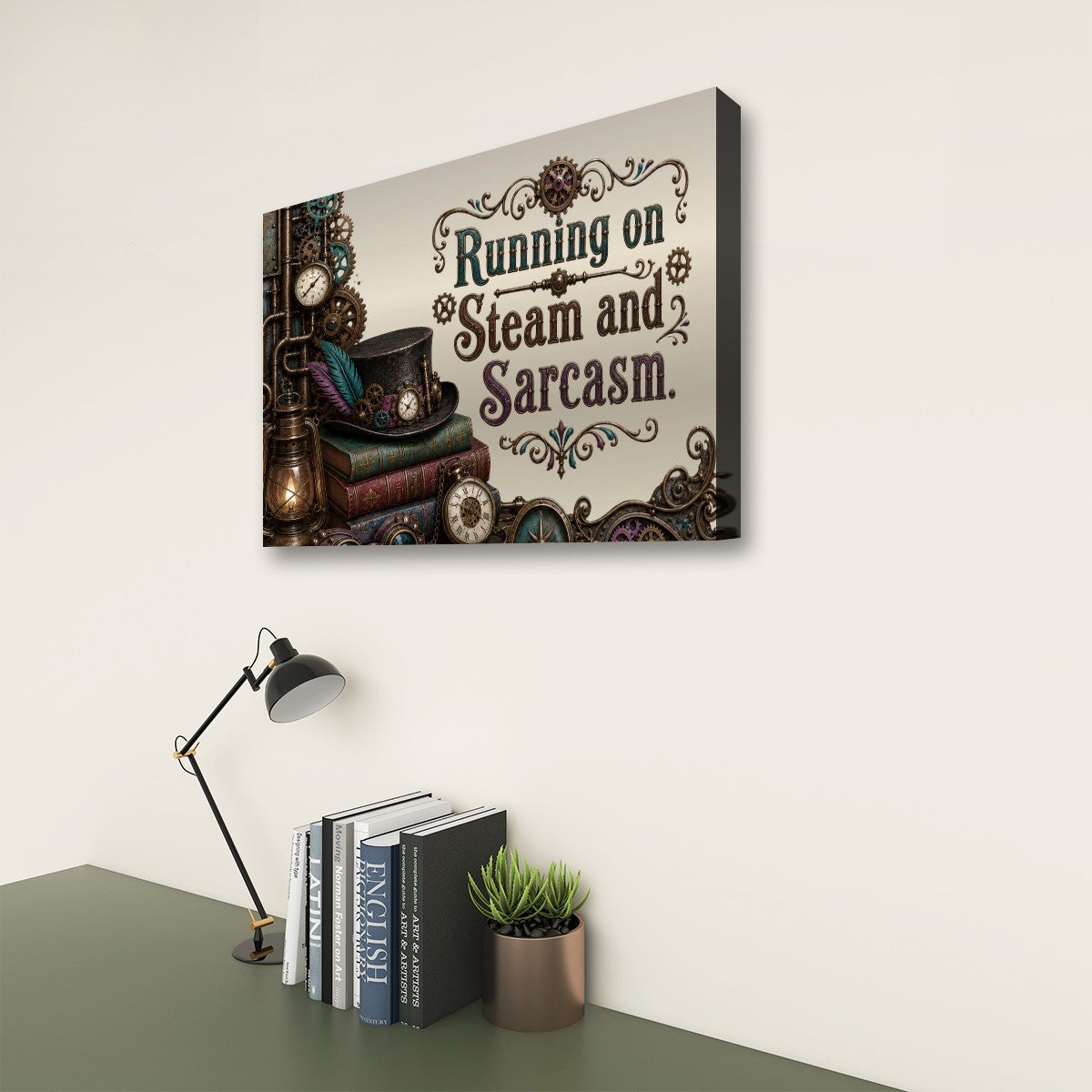 Canvas Prints Wall Art Steampunk Running on Steam